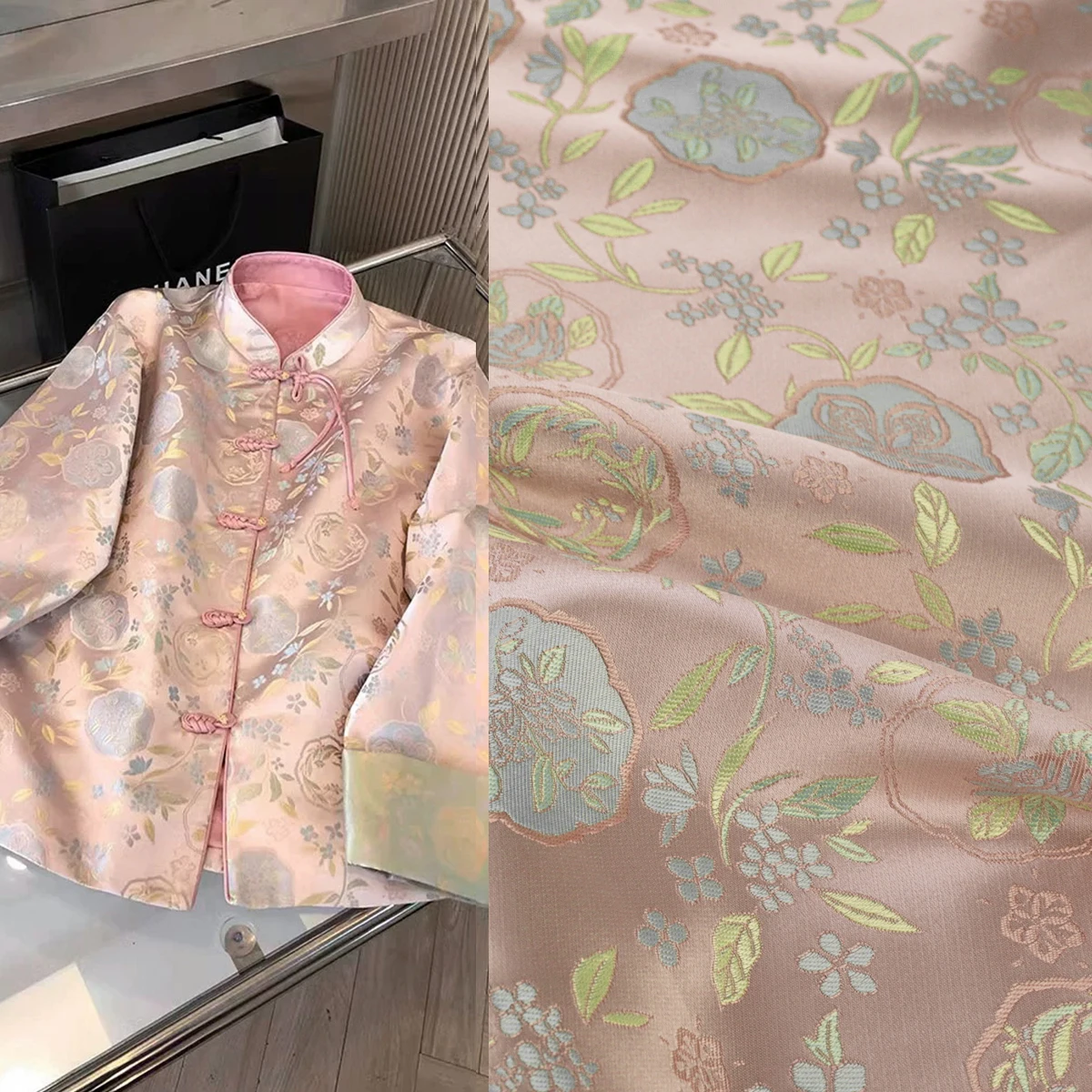 

"FS039 Flower Clusters" National Style Imitation Song Brocade Jacquard Fabric Chinese Cheongsam Skirt Hanfu Vest Fabric