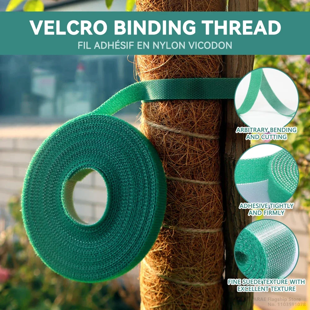 1/5pcs 10m Garden Tape Nylon Cable Tie for Plants Flowers Growing Climbing Reusable Plant Support Hook-and-loop Fastener Garden