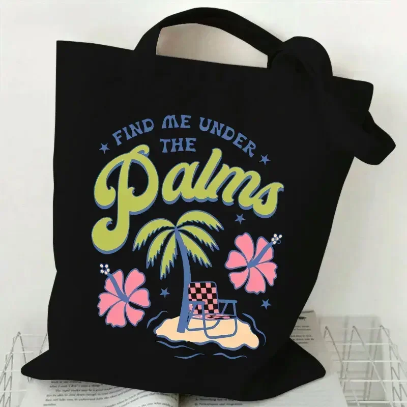 Shopping Bags Canvas Printing Women's Tote Bag Tropical Beach Reusable Beach Travel Grocery Casual Outings