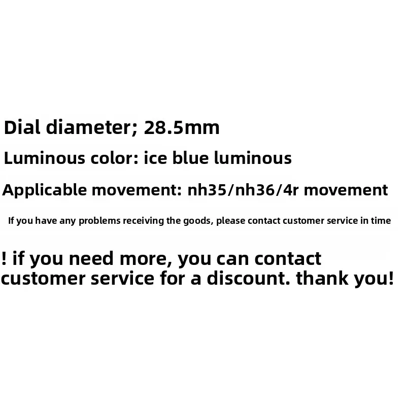 新しい28.5MMログダイアル、サンパターン、アイスブルー夜光、NH35/NH36ムーブメント改造アクセサリーに完全適合