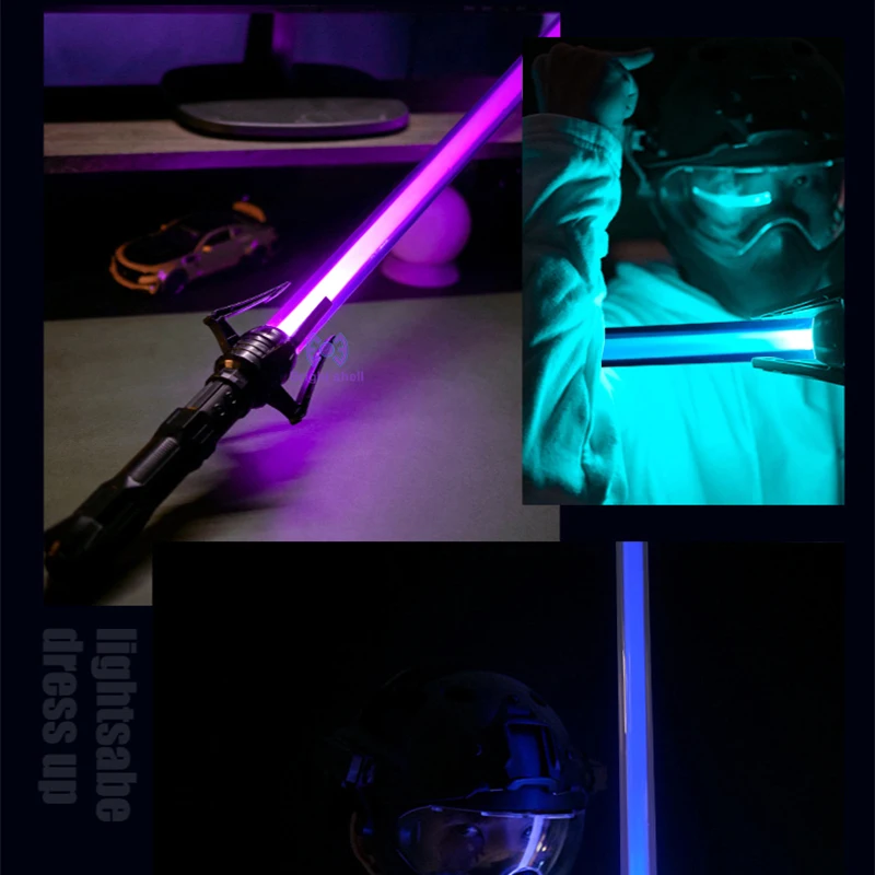 Espada láser de juguete para niños, sable de luz RGB de 80cm, 7 colores que cambian de sonido, Force FX, FOC, Blaster, espada láser Jedi, regalo