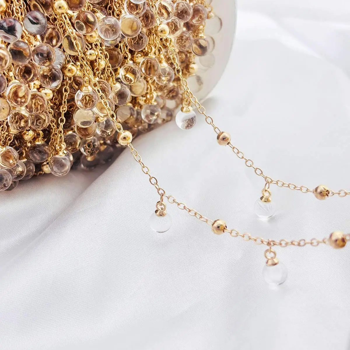 5m-long-copper-link-chain-round-clear-glass-pendant-6mm-diy-handmade-hairpin-waist-chain-jewelry-crafts-garment-accessories