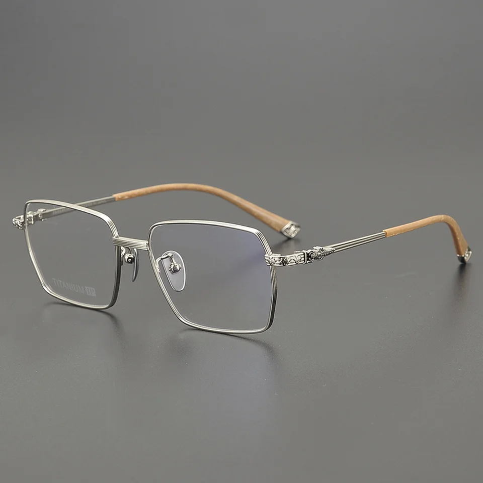 

Новинка 2025 года, сверхлегкие модные женские и мужские очки для близорукости из чистого титана, брендовые дизайнерские квадратные персонализированные очки