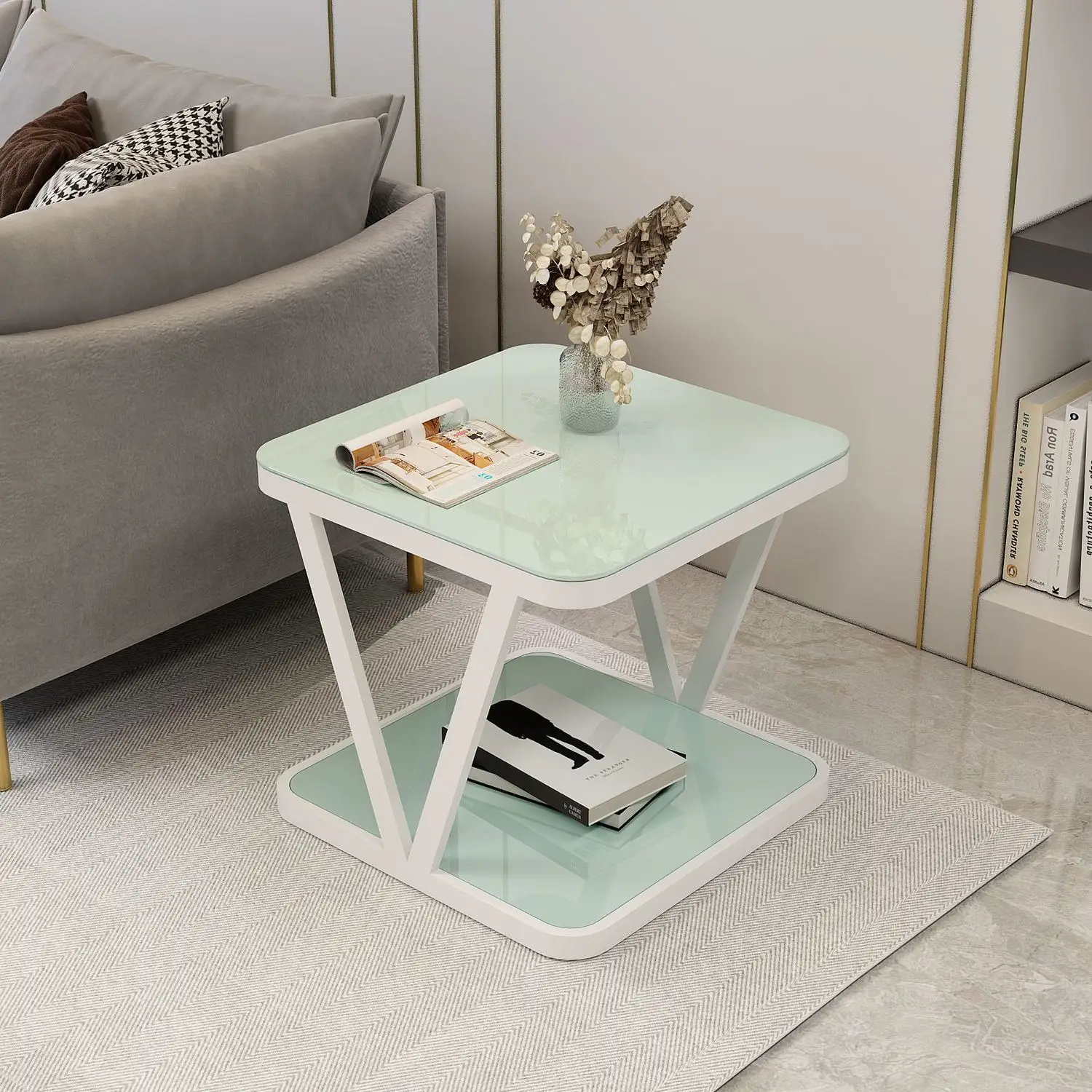 أريكة طاولة جانبية صغيرة لغرفة النوم طاولة قهوة صغيرة حافة مضادة للتصادم قليلة يورو