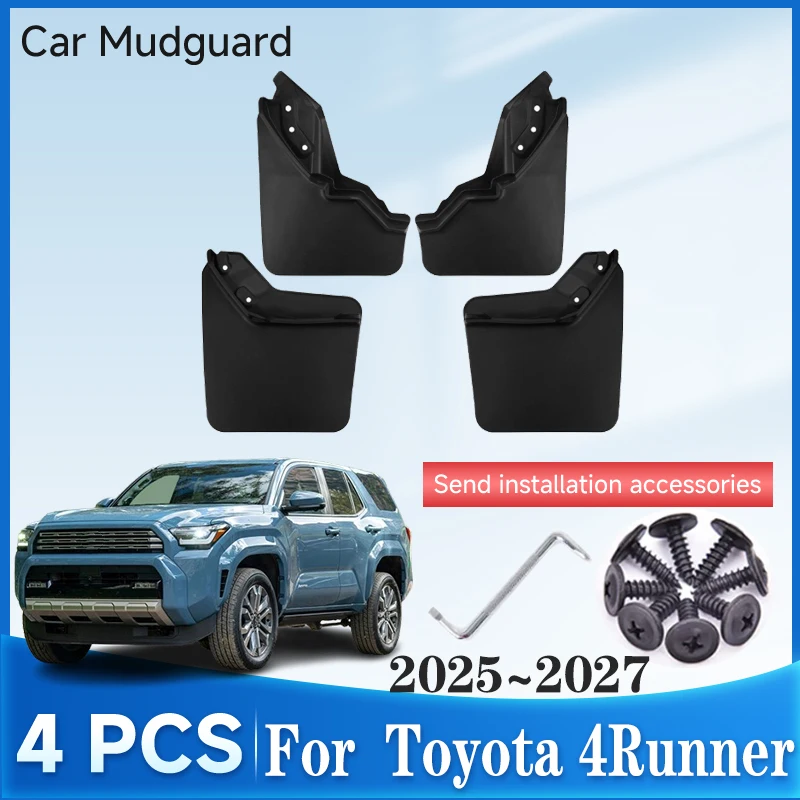 

Брызговики для Toyota 4Runner 2025 2026 2027, 4 шт., защита от брызг, автомобильные аксессуары