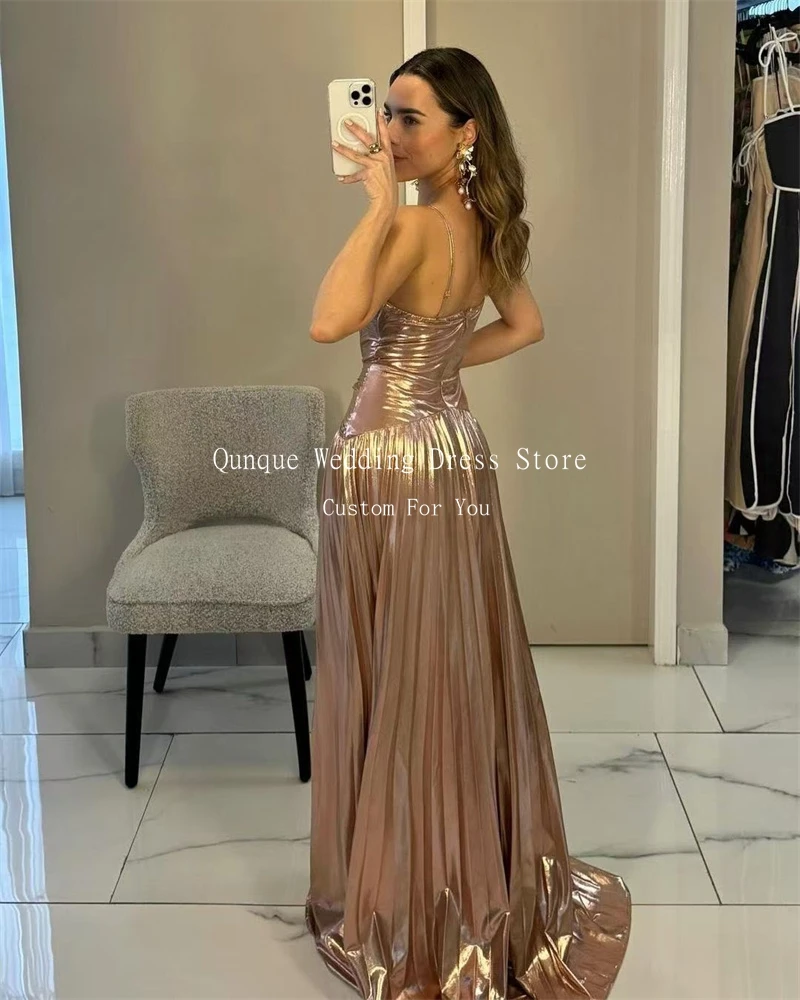 Qunque Elegant Mermaid Evening Dresses Criss-Cross Pleat New Women Wedding Party Prom Dress Customized Straps Vestidos De Fiesta