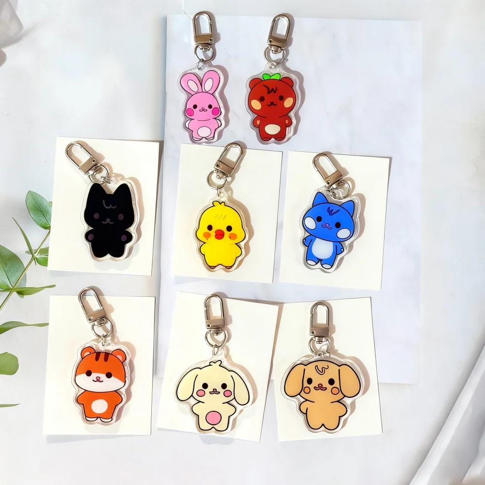 8pcs/set Kpop Aniteez Ateez Acrylic Keychain Keyring HD Printing Hongjoong Seonghwa San Mingi Wooyoung Bag Accessories Fans Gift