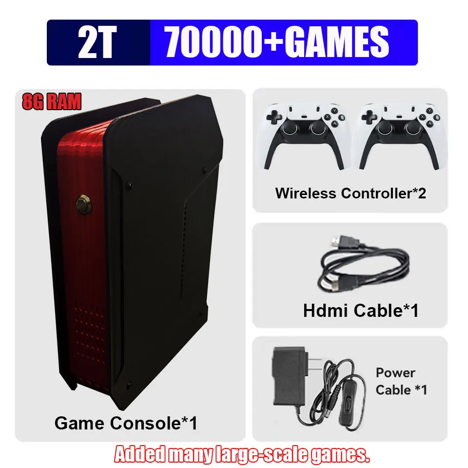 X4 Retro Video Game Console Met 1T Dual-systeem en I3-3110M CPU Voor PS2/PSP/WII/N64/DC/SS Kinderen Gaming Geschenken Voor Mannen Gift