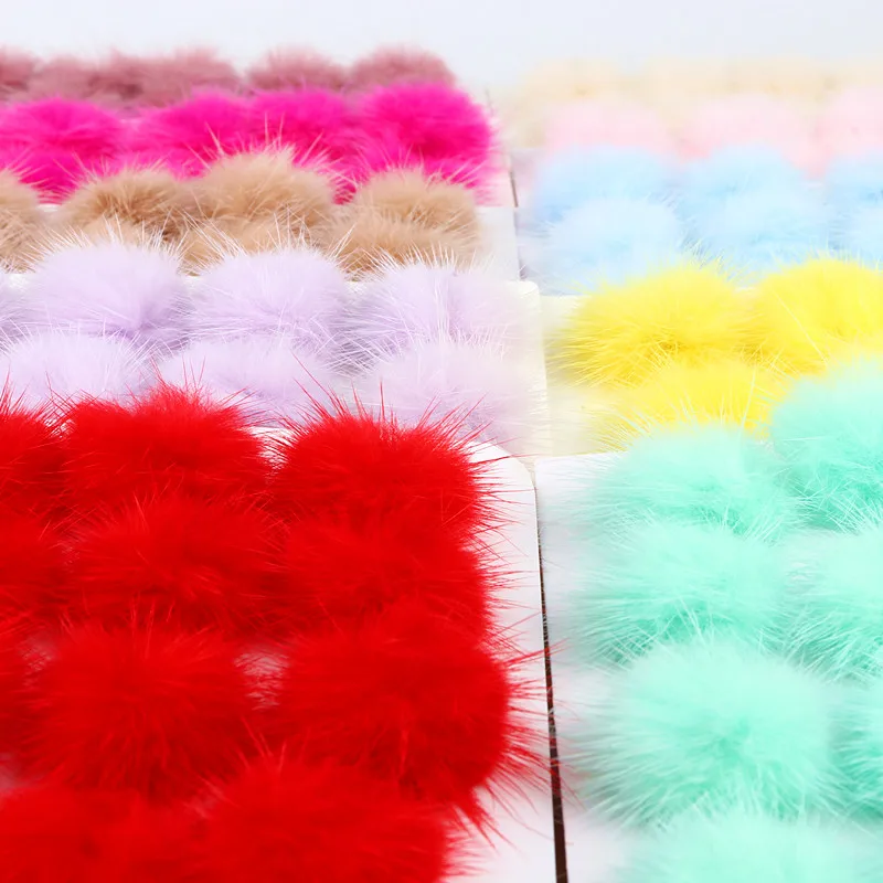 3cm 20/50 Pcs Mink Pom Poms Fluffy Keychain Hair Accessories Earrings Sandals Household Furry Handmade DIY Material Accessories