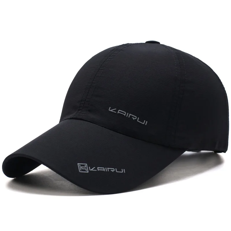 Image of Solide Sport Baseball mütze, Sonnenschutz schnell trocknende Schnapp schnalle Softtop lässig Outdoor Papa Hut für Erwachsene