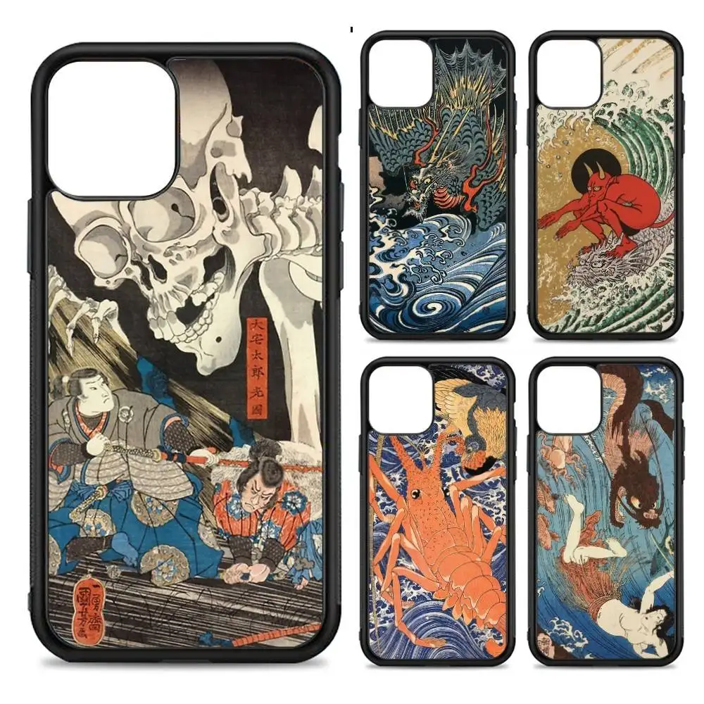 

Utagawa Kuniyoshi Ukiyoe Art For IPhone 17 16 15 14 13 12 11 Pro Max Plus Mini PC+TPU Back Phone Cover
