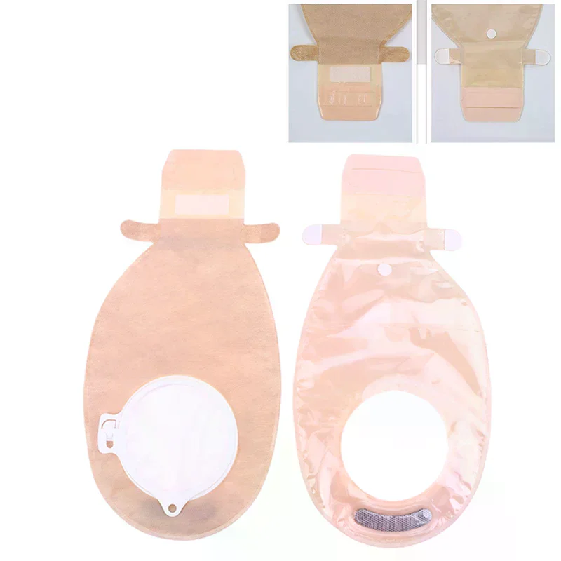 Comfortable Ostomy Supplies Colostomy Bags Two Piece Drainable Pouches With Hoop And Look Ileostomy Stoma Care Supplies 10 Pcs