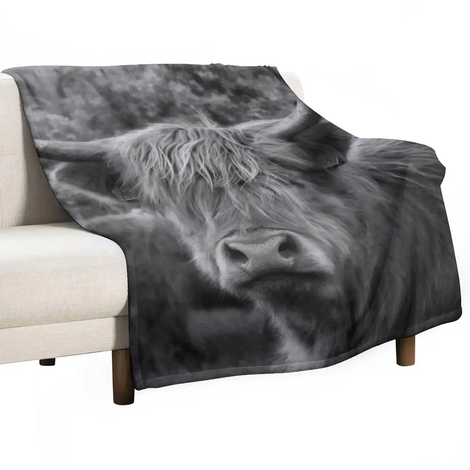 

Highland Cow Throw Blanket bed plaid Luxury Thicken Decorative Sofa Blankets