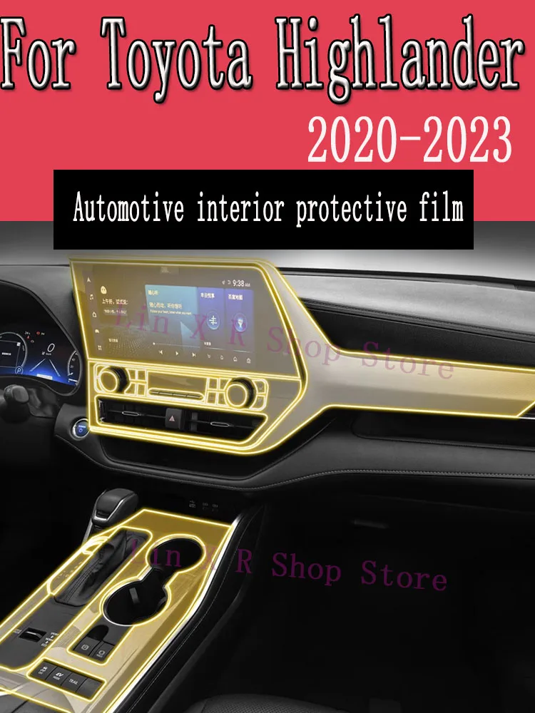 

For Toyota Highlander 2023 Gearbox Panel Navigation Screen Automotive Interior TPU Protective Film Cover Anti-Scratch Sticker