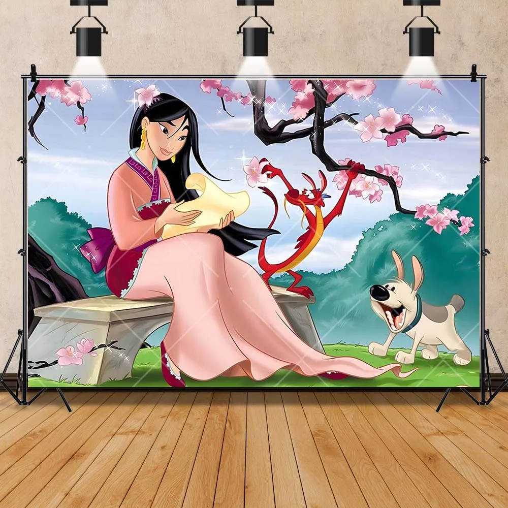 Disney Brave Mulan Movie Girl Baby Kids Gifts Birthday Party Banner Backdrop Custom Kids Room Photo Poster Decor Wall Background