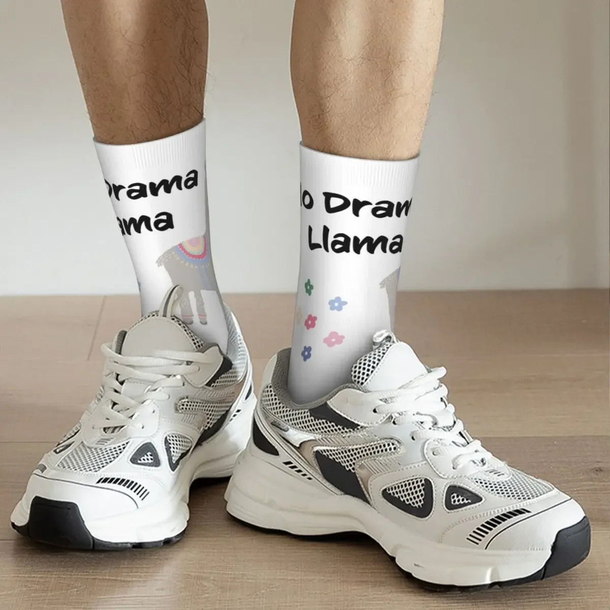 No Drama Llama Calcetines Harajuku Medias de alta calidad Calcetines largos para todas las estaciones Accesorios para regalo de cumpleaños de hombre y mujer