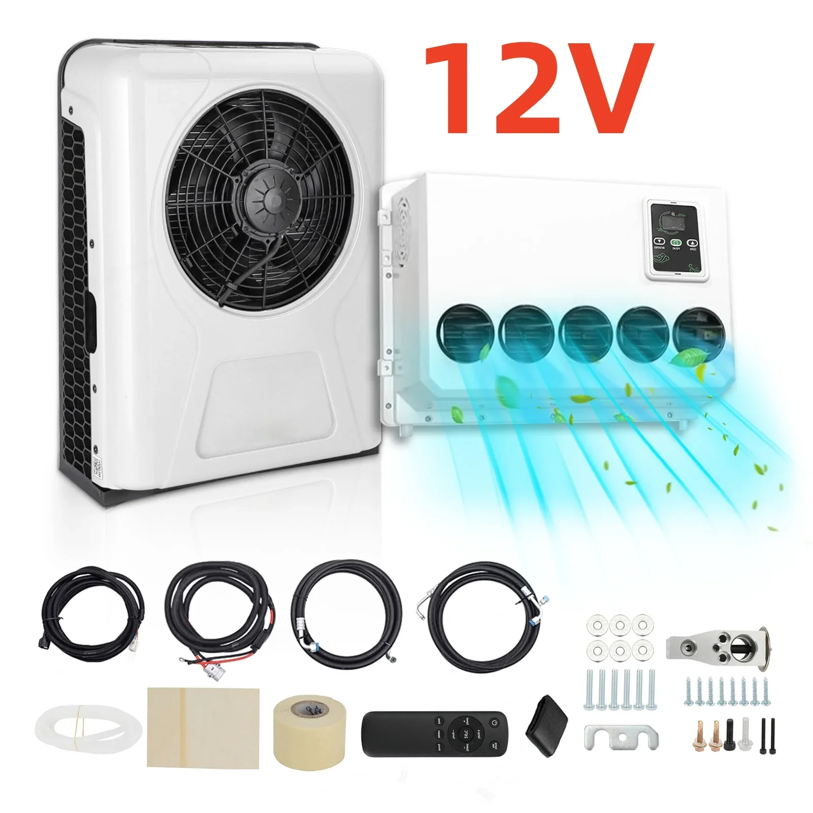 

Автономный электрический кондиционер Aspligo 12В/24В для грузовиков, 10500 BTU, для автомобилей, кемперов, фургонов, автодомов, экскаваторов