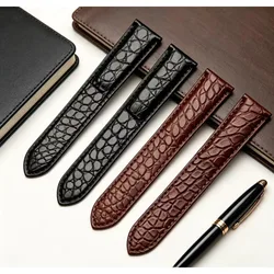 Alligator Leather Strap For Cartier Solo Tank London Genuine Leather Black Brown Watch Band  for Men and Women 16 18  20 22 24mm