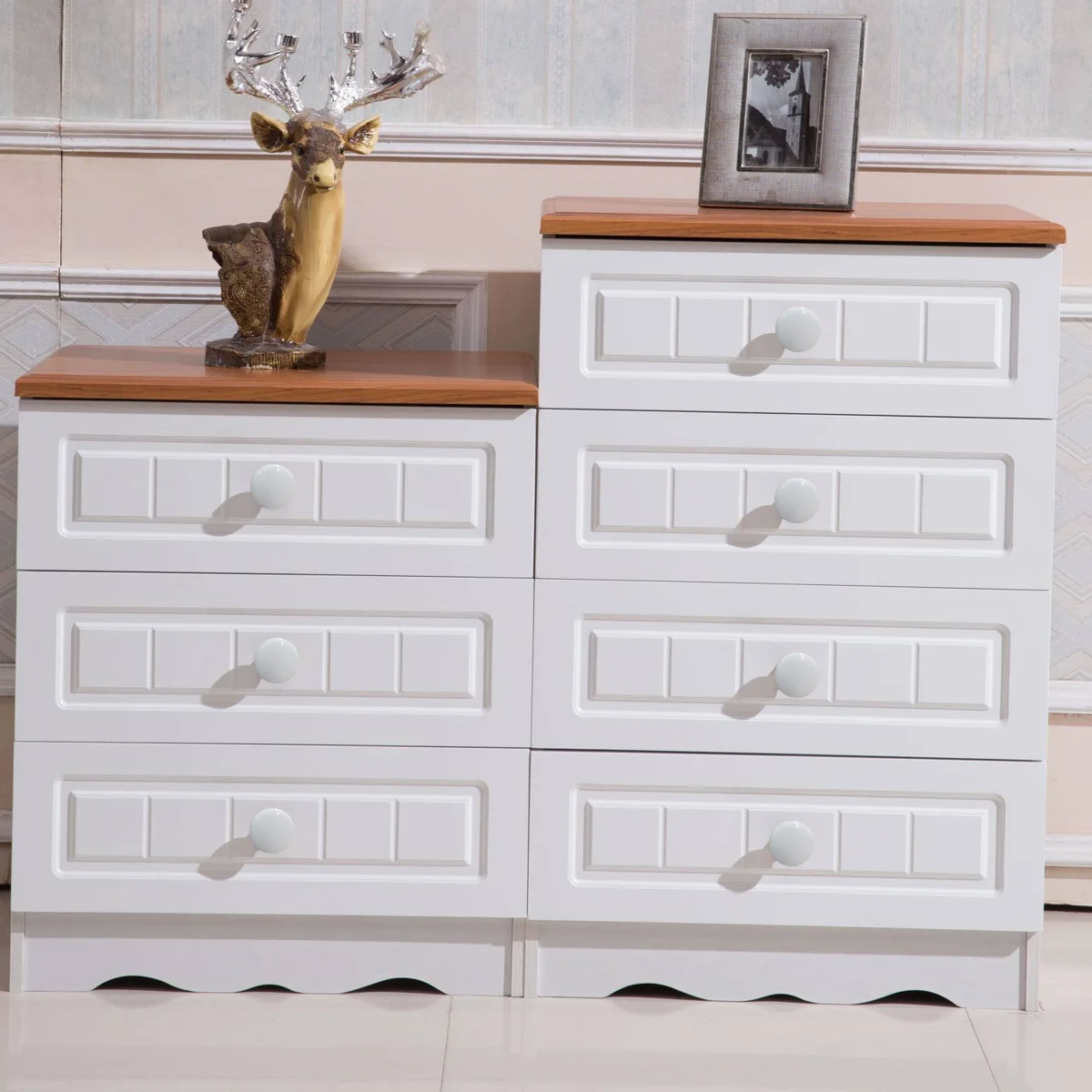 

5Pcs Round Ceramic Cupboard Knobs White Drawer Pull Handles for Chest Bin Cabinet - Easy Install with Metal Screw 350x350x200cm