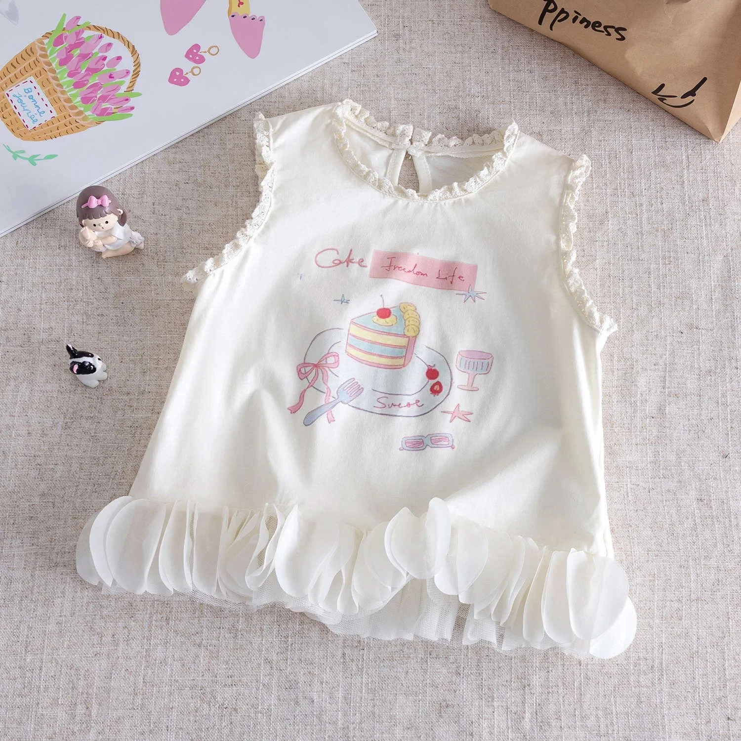 

1-4T New Cute Cartoon Vest Dess for Girls Kids Children Cloth Ins Summer Sweet Adorable Design Dress