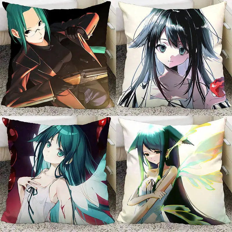 Dual Face Hug Pillow Super Soft Plush Couch Companion for Gaming Anime Fans Stress Relief Comfort Decor Saya no Uta