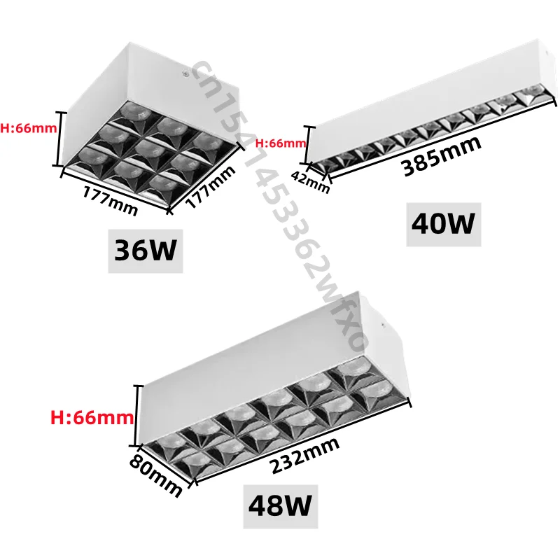 Dimmable downlight Square AC110V-220V LED sky light No main light anti-glare COB spot light grille light Indoor lighting bulb