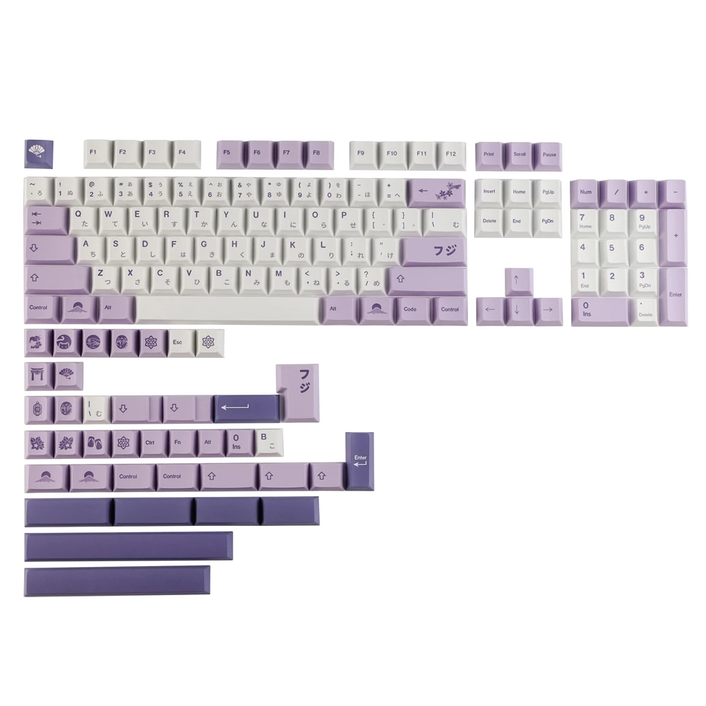 

Wisteria Keycap Premium PBT 140 Keys/Sets Cherry Profile ISO Enter ANSI Layout Keycaps For GH60 GK61 RK84 Mechanical Keyboard