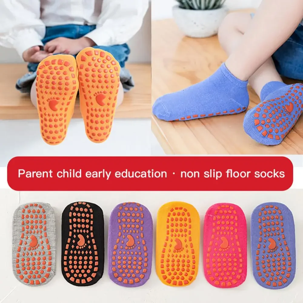 Kids Adults Anti-Slip Floor Socks Parent-Child Trampoline Cotton Breathable Socks Elasticity Sports Boys Girls Outside Children