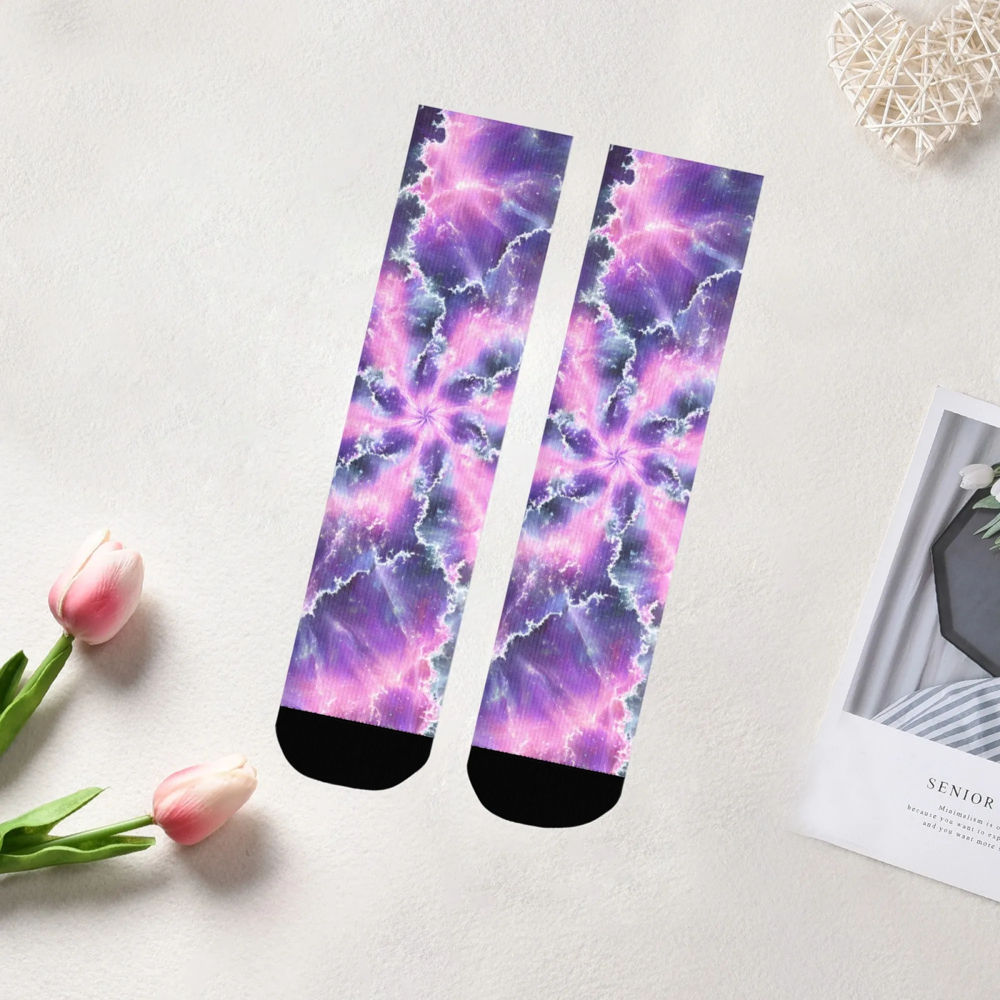 Nebula Lightning Socks Soft Comfortable Skin-Friendly Men's Socks Travel Leisure Hiking Happy Party Street Style Sports Socks