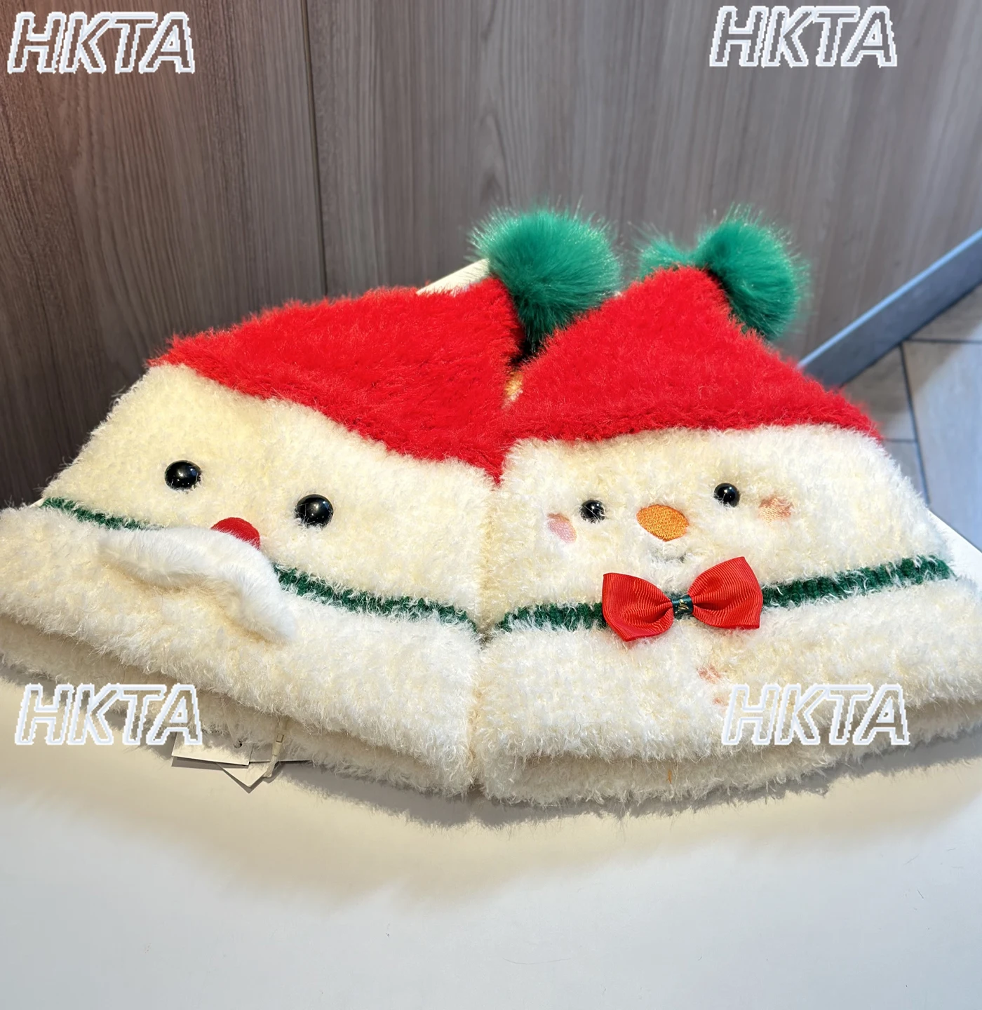 

2025 зимние новогодние рождественские шапки, атмосферная плюшевая шапка для женщин, милая теплая шапка с защитой ушей, теплая рождественская шапка со снеговиком