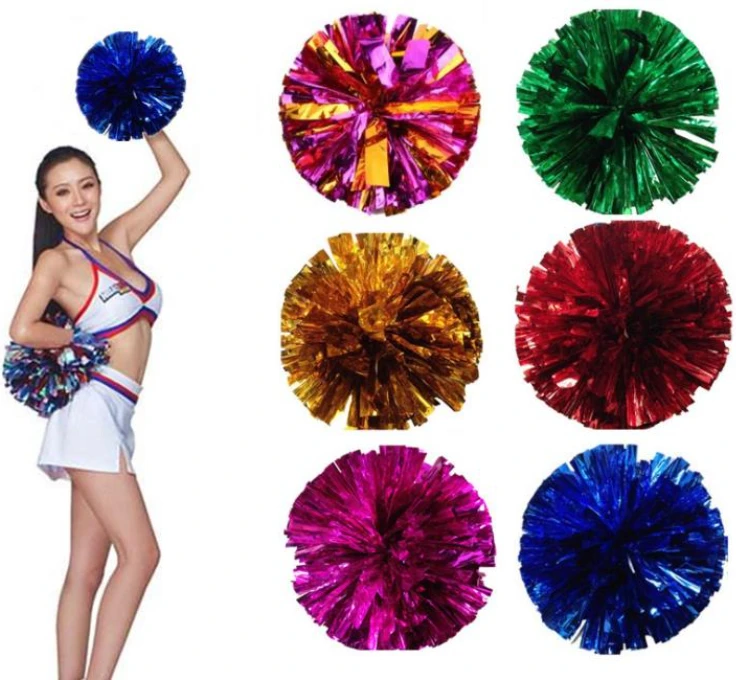 

100pcs 7 Colors Pom Poms Cheerleading Cheering Pompom 50g Metallic Pom Pom Cheerleading Products Wholesale