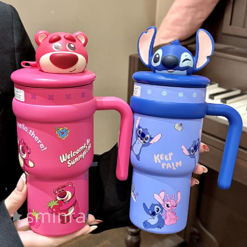 

Disney Stitch Nick Judy Lotso Cartoon Handle Water Cup 316 Stainless Steel Vacuum Cup Cute Large Capacity Straw Cup Gift For Kid