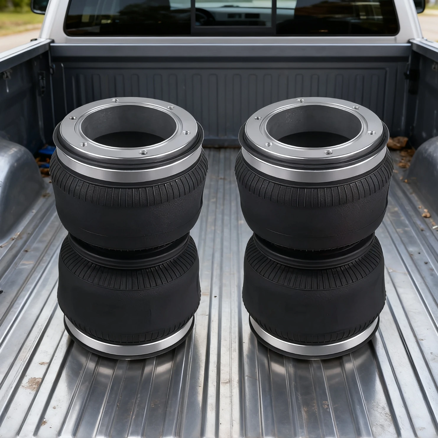 

2PCS 2S120P01 Universal Air Suspension Bag Pneumatic Shock Absorber (1 Set/2 Pcs) - With Open Flange for Cars, Trucks & Pickups