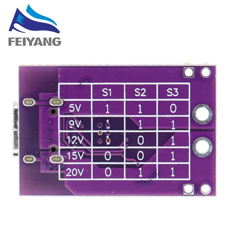 Type-C QC AFC PD2.0 PD3.0 to DC Spoof Scam Fast Charge Trigger Polling Detector USB-PD Notebook Power Supply Change Board Module