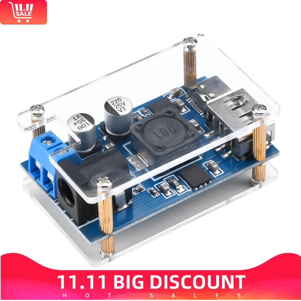 DC-DC ตัวแปลงไฟแบบเหยียบลงได้5A 8.2-32V IP6538โมดูลชาร์จแบบสเต็ปดาลงสำหรับโทรศัพท์ชนิด USB-32V ถึง3-20V