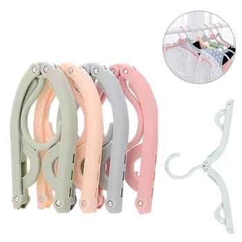 1 adet çok fonksiyonlu plastik elbise askısı seyahat uzay tasarrufu katlanabilir askı yaratıcı giysi rafı çocuk bebek askı