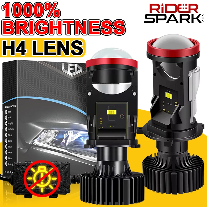 

H4 LED Projector Lens Headlight Car LED Headlight Canbus 6000K Hi/Lo Beam Bulb with Turbo Fan For Car/Motorcycle 12V LHD RHD 24V