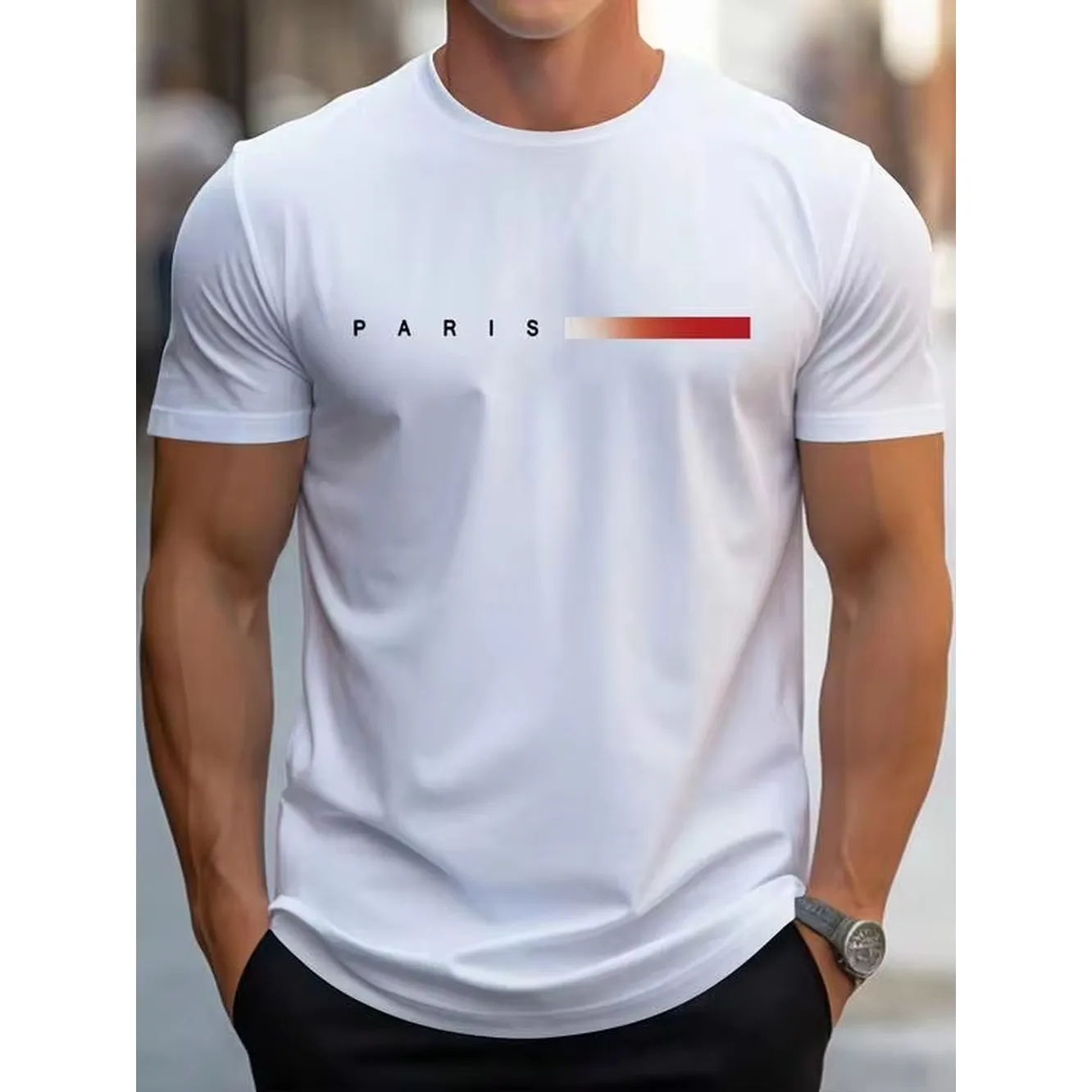 Men's Crew Neck Letter Graphic Casual-Shirt Summer Clothes Graphic Shirts Men Clothing