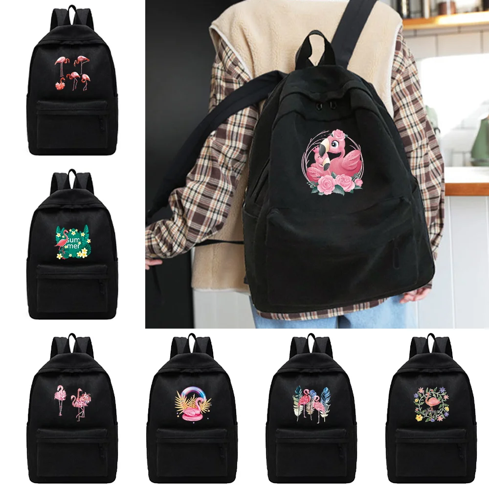 

Unisex Shoulder Backpack Casual Hiking Backpack Outdoor Sport School Bag Large Capacity Travel Laptop Rucksack Flamingo Series