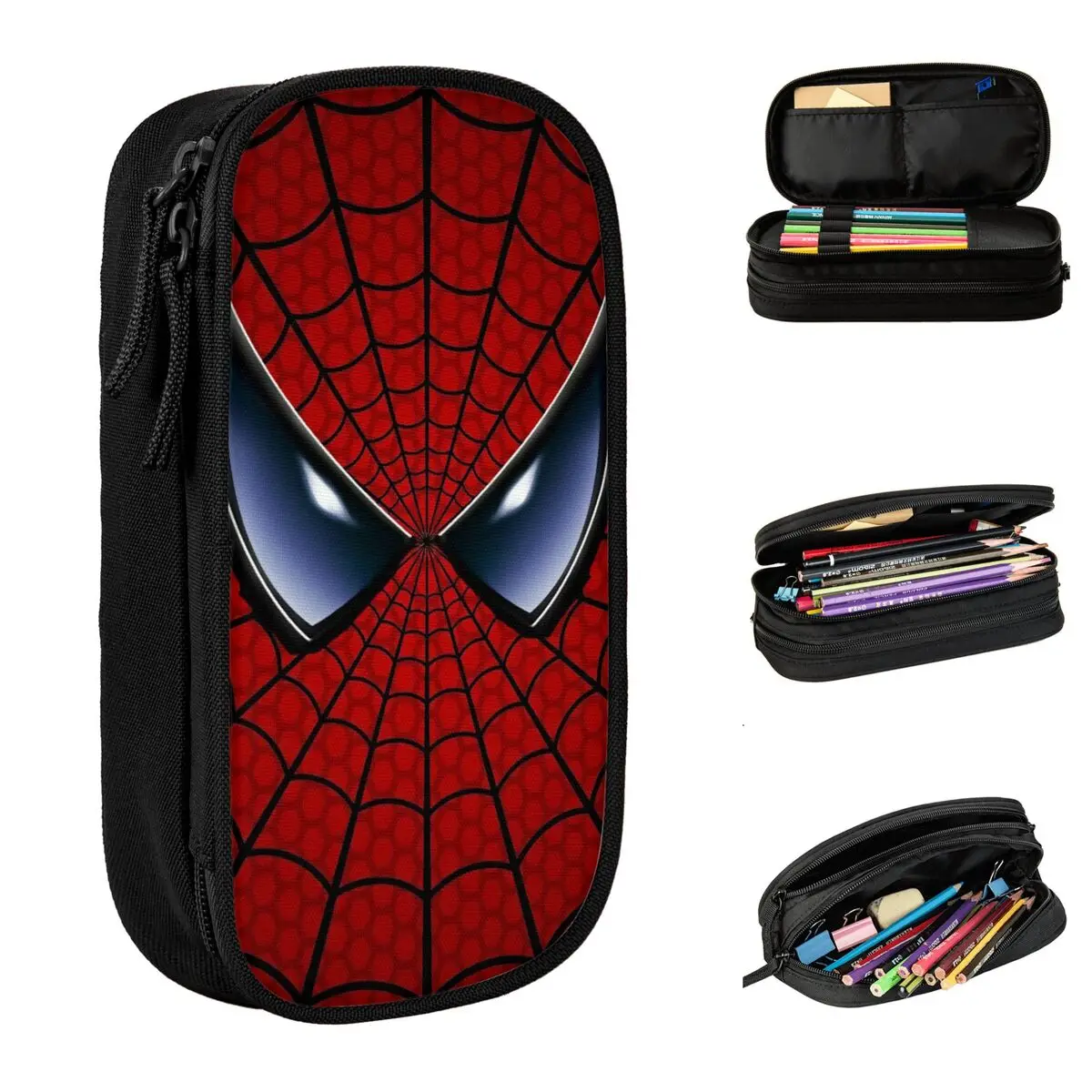 

Spiderman Spider-man Pencil Cases Fashion Anime Pen Holder Pencil Bags Student Big Capacity Office Zipper Pencil Box