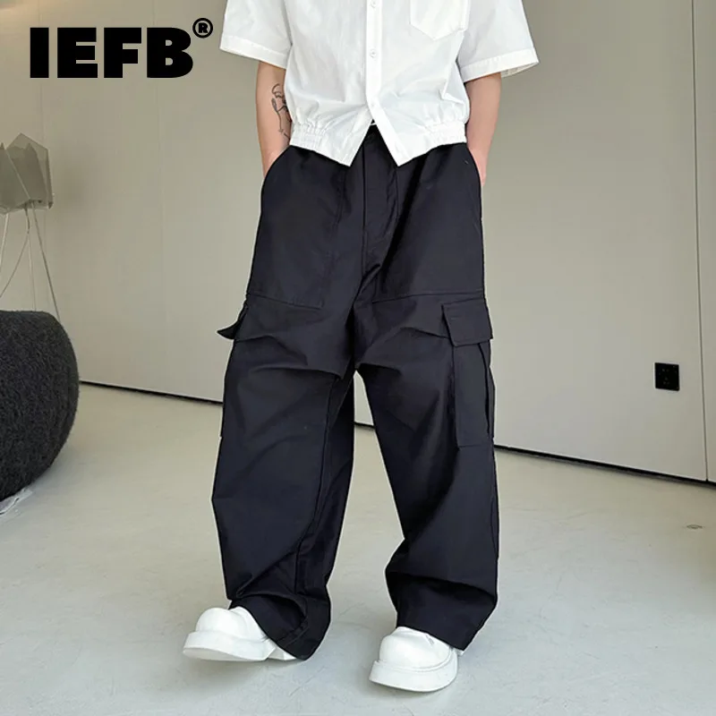 

IEFB Stereoscopic Wide-leg Overalls 2024 New Cargo Pants Men's Summer High Street Big Pocket Fashion Trend Trousers Male 9C5848