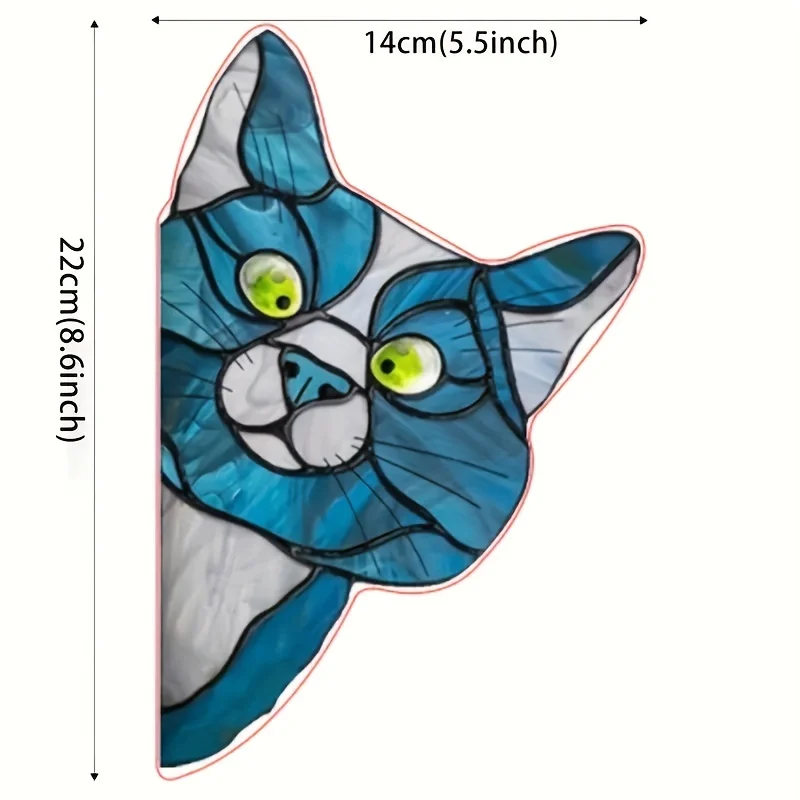 1pc Peeking Cat Wall Decoration Glass Window Sticker, Self-adhesive Home Decor, Thickened Waterproof And Moisture-proof Cat Peek