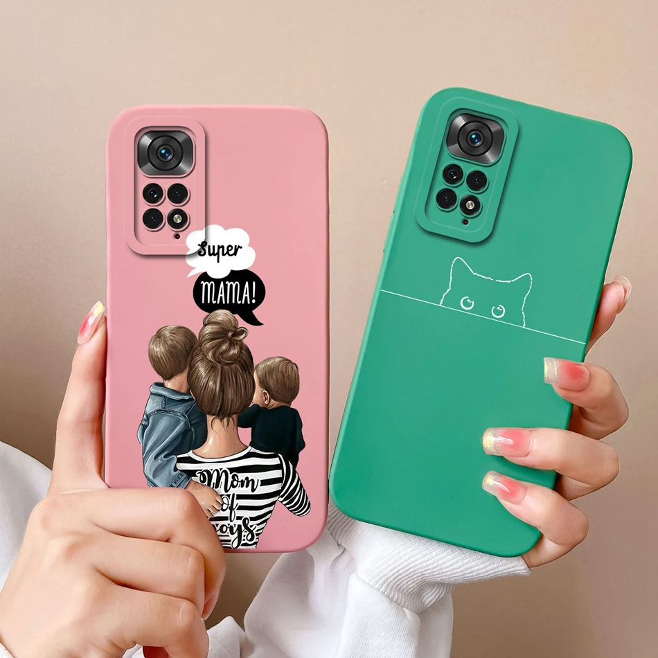Case For Xiaomi Redmi Note 11S 4G 5G Bear Soft Liquid Silicone Full Protection Anti Choc Back Cover For Redmi Note11S 11 S Funda