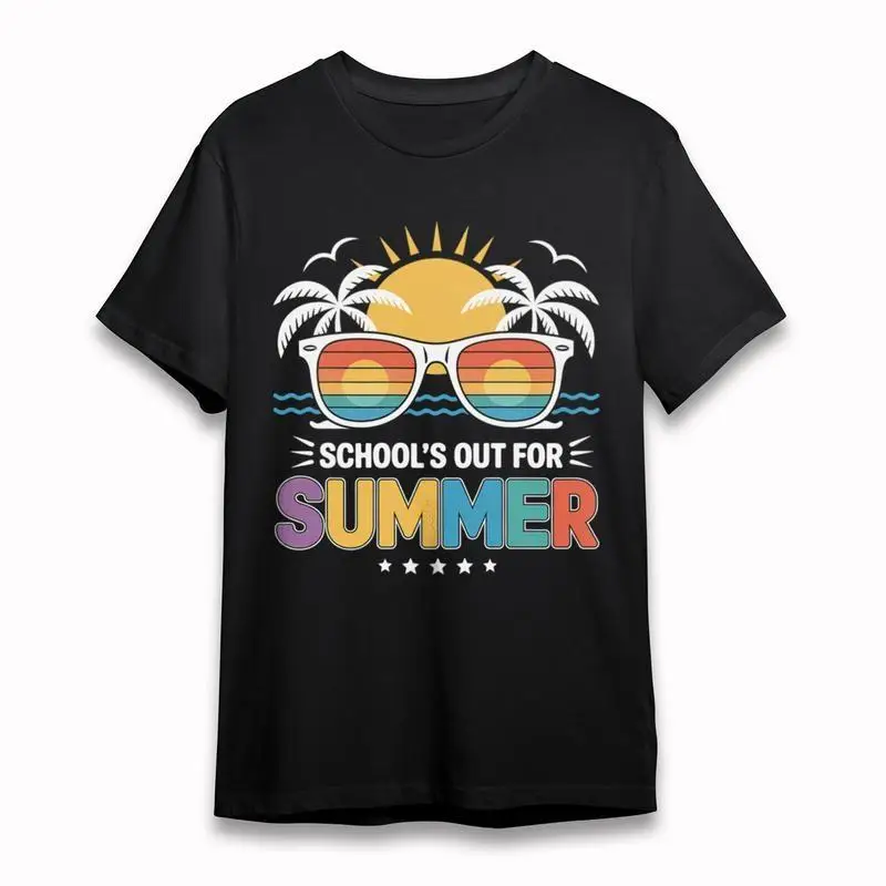 Women'S Trend Classic T Shirt School Out Summer Sunglasses Palm Tree Design