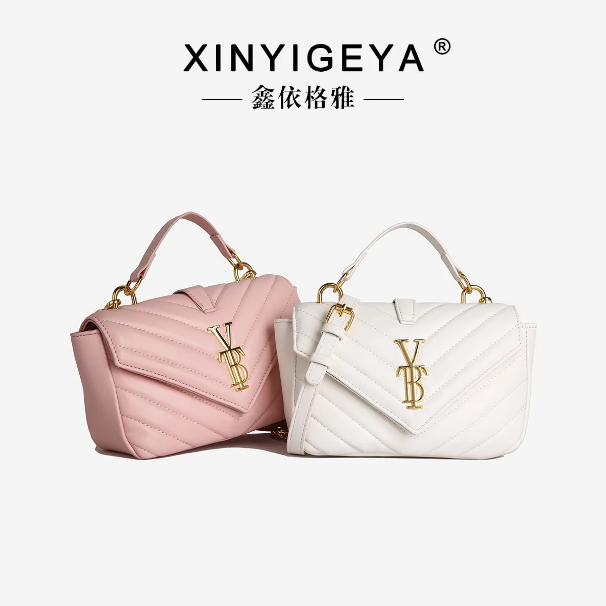 

2025 New! Light - Luxury Ladies' Crossbody Bag - Stylish Diamond - Grid Embroidered Square Bag, Branded Chain Strap