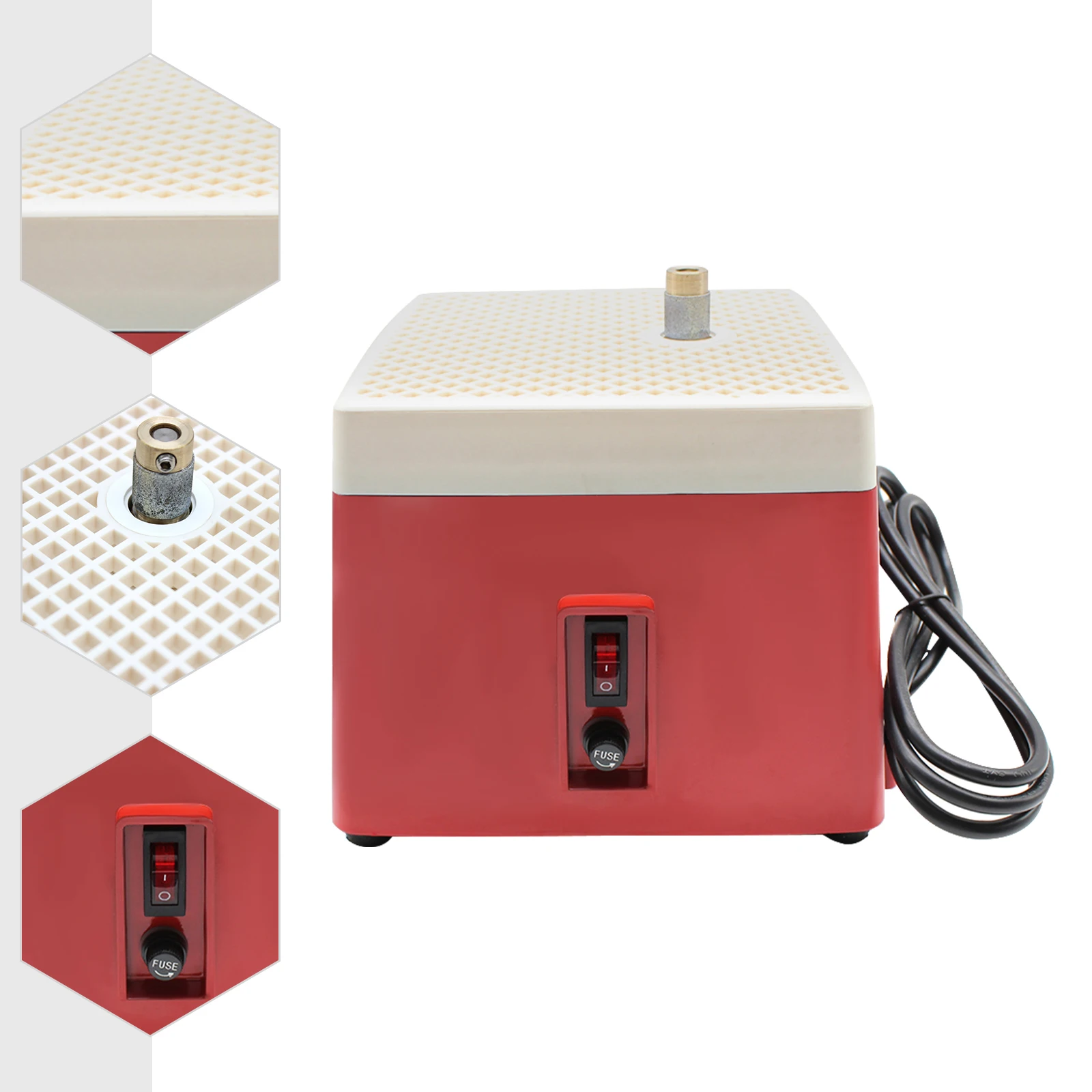 110V Mini smerigliatrice portatile strumenti di molatura artistica in vetro diamantato colorato rosso con mola MCBL58