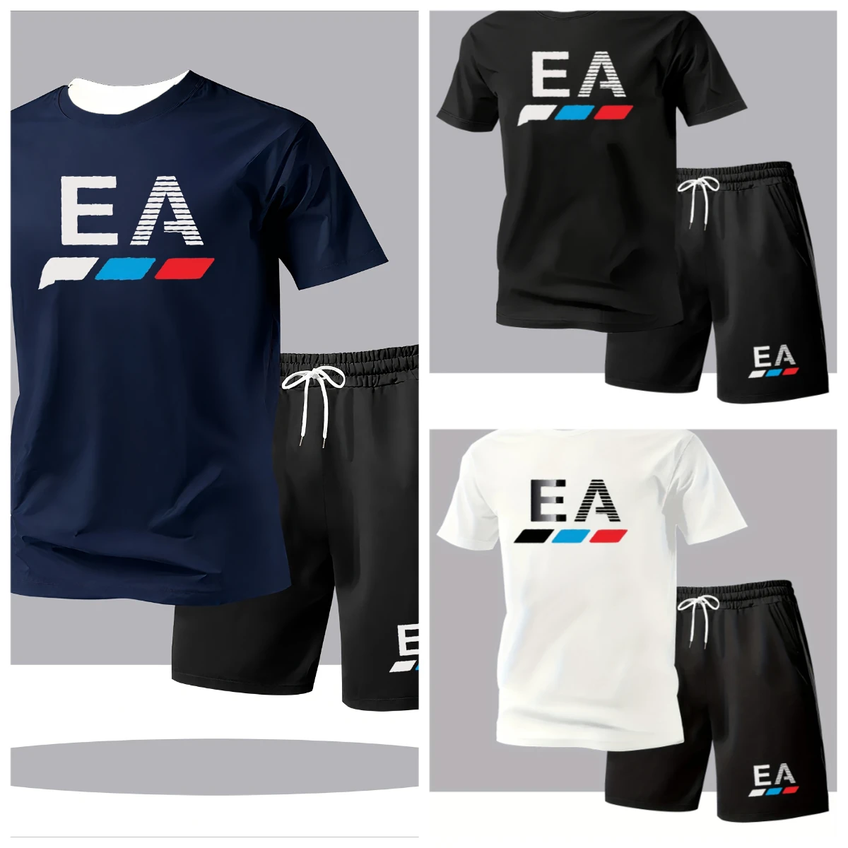 

25-26 Summer Hot-selling Fashion Trend Luxury Suit 3D Printing American Street Breathable Quick-drying T-shirt Shorts Set