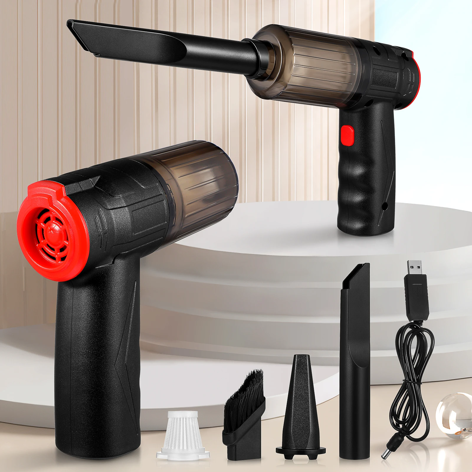 

Multifunctional Portable Car Vacuum Cleaner High Power Handheld Cordless Rechargeable For Vehicle Office Home Dust Hair Removal