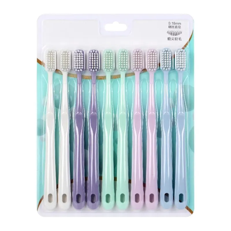 10PCS Multi-Color Sharpened Silk Soft Bristled Toothbrush, Cleaning the Oral Cavity and Removing Tooth Stains, for Couples