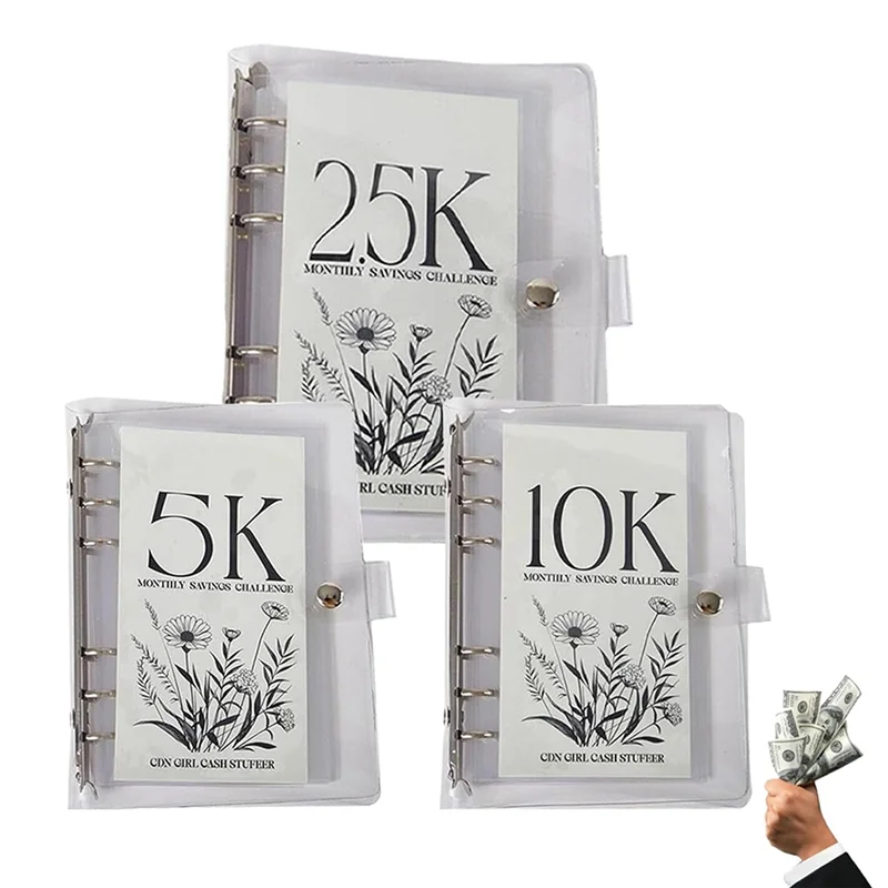 Sensitive 12-Month Money Saving Challenge Binder, 5K Goal, Cash Envelopes System For Financial Health